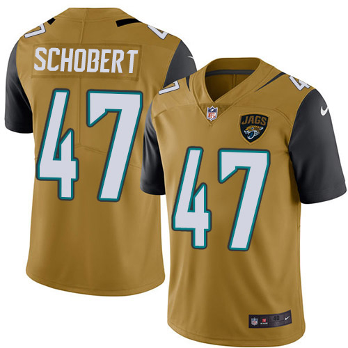 Jacksonville Jaguars #47 Joe Schobert Gold Youth Stitched NFL Limited Rush Jersey